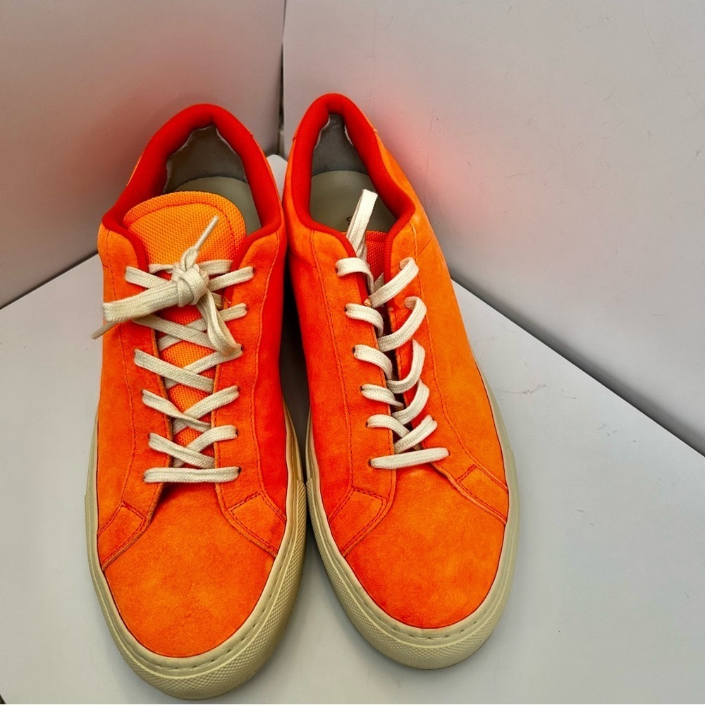 Common Projects Achilles Fluo Orange Suede Low Top Sneakers - Picture 7 of 10